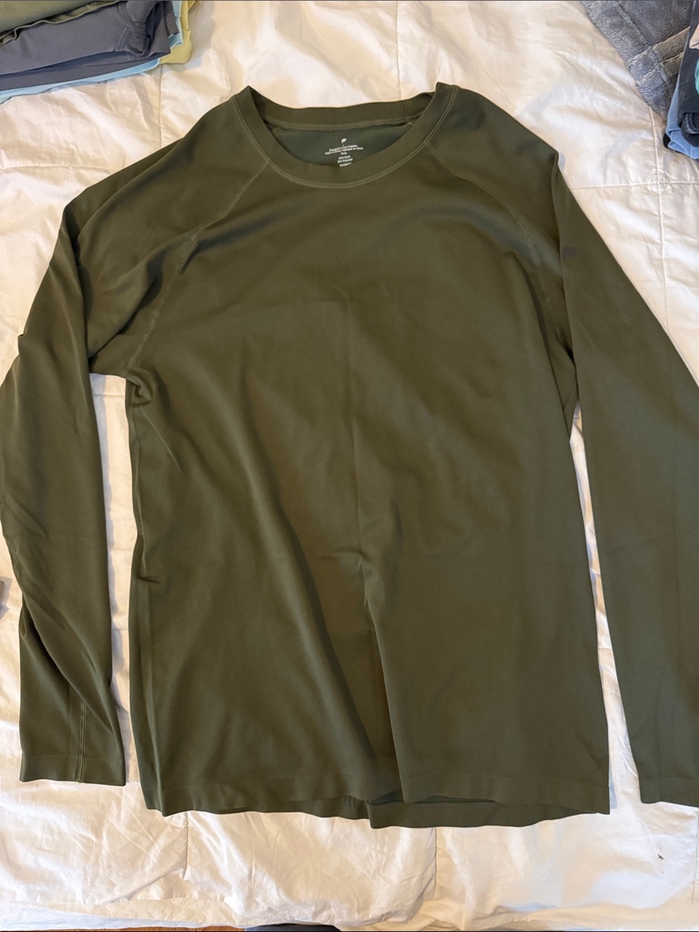 Fabletics Men's Long Sleeve Crew in Olive